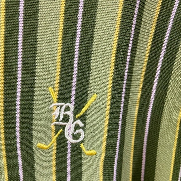 UNRL Barstool Vintage Golf Cardigan Men's Size M Striped Green Foreplay - Picture 5 of 9